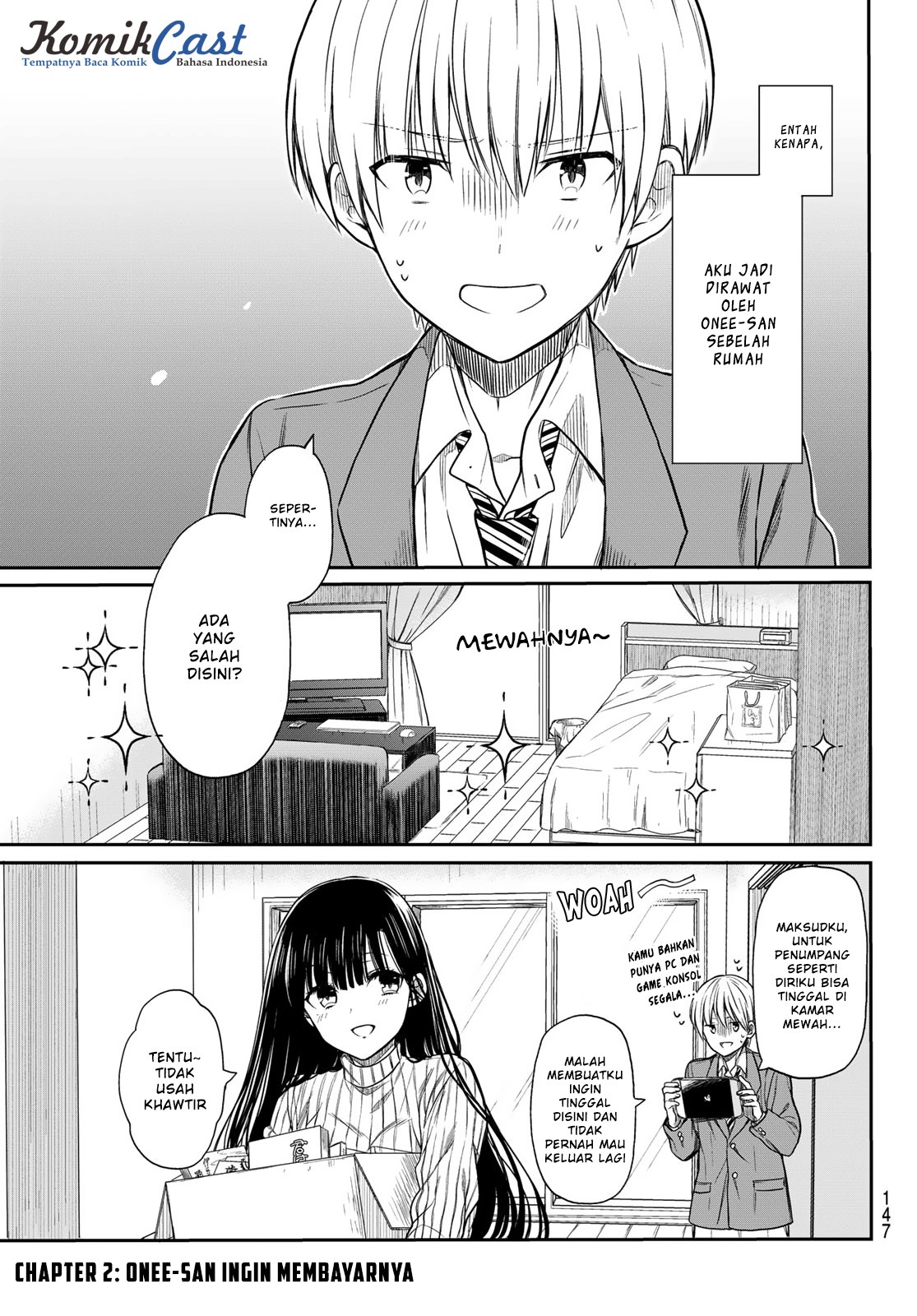 Danshi Koukousei wo Yashinaitai Onee-san no Hanashi Chapter 02 Bahasa Indonesia