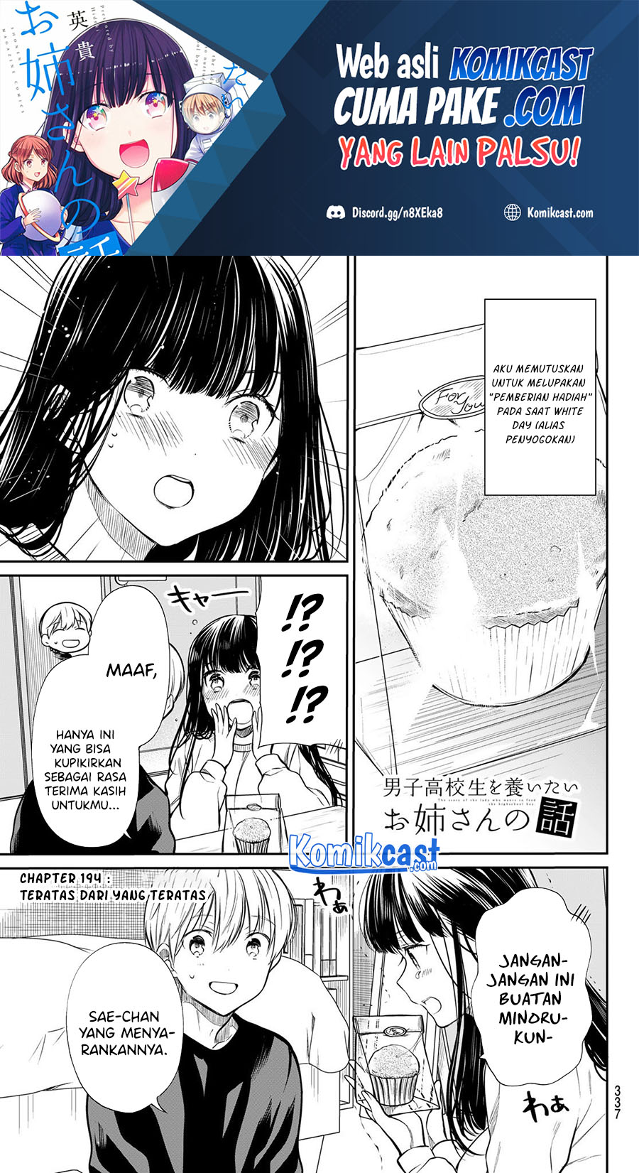 Danshi Koukousei wo Yashinaitai Onee-san no Hanashi Chapter 194 Bahasa Indonesia