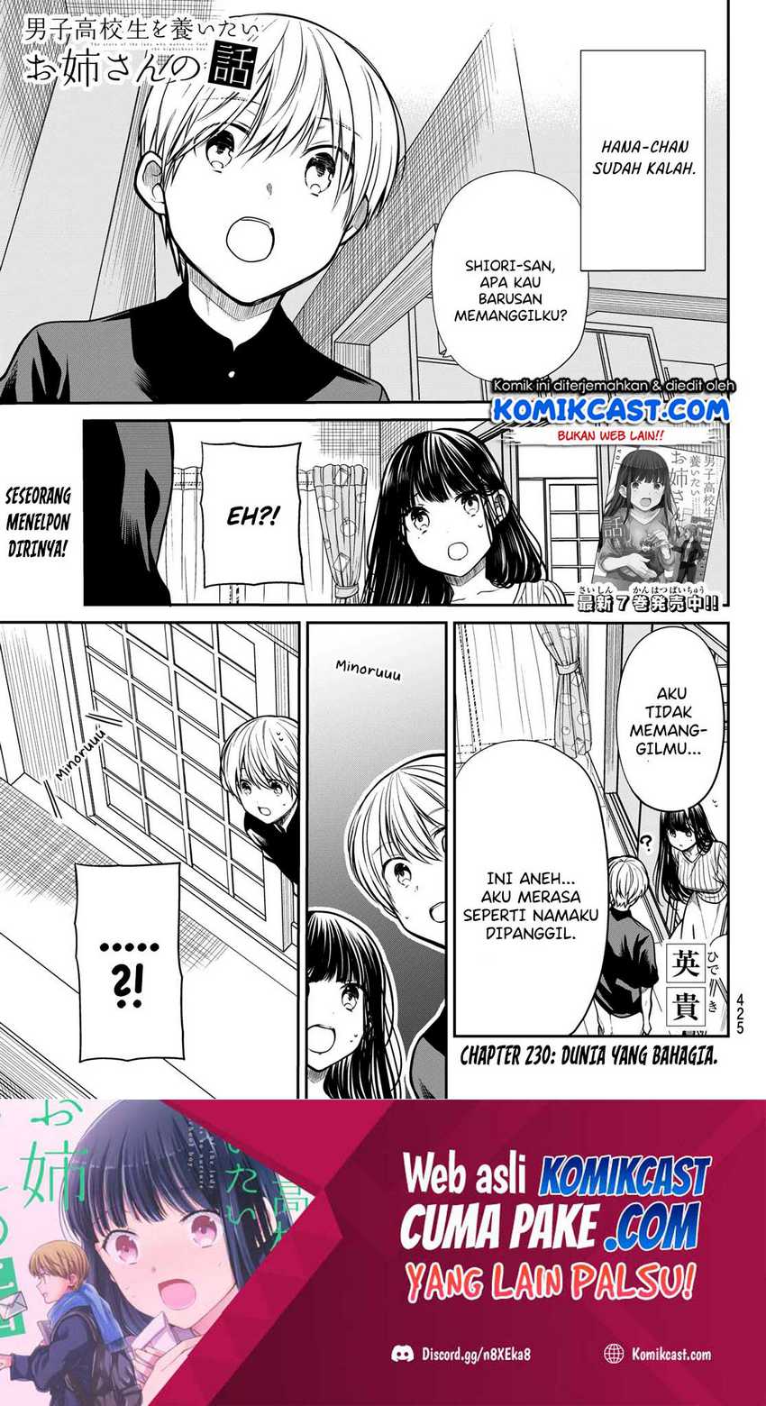 Danshi Koukousei wo Yashinaitai Onee-san no Hanashi Chapter 230 Bahasa Indonesia