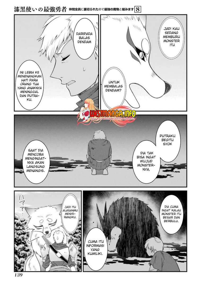 Shikkoku Tsukai no Saikyou Yuusha Nakama Zenin ni Uragirareta node Saikyou no Mamono to Kumimasu Chapter 42 Bahasa Indonesia