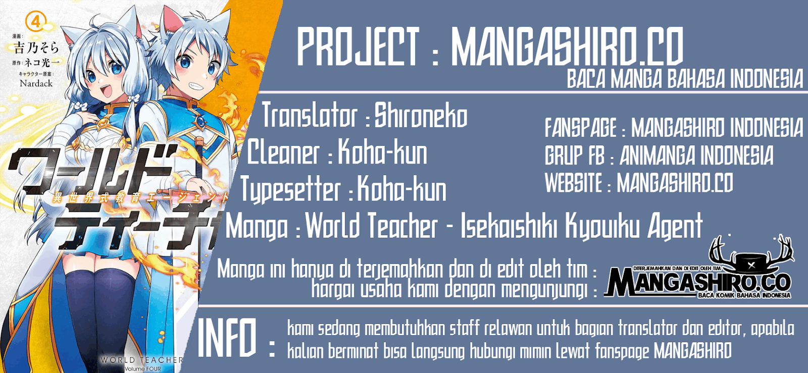World Teacher – Isekaishiki Kyouiku Agent Chapter 28 Bahasa Indonesia