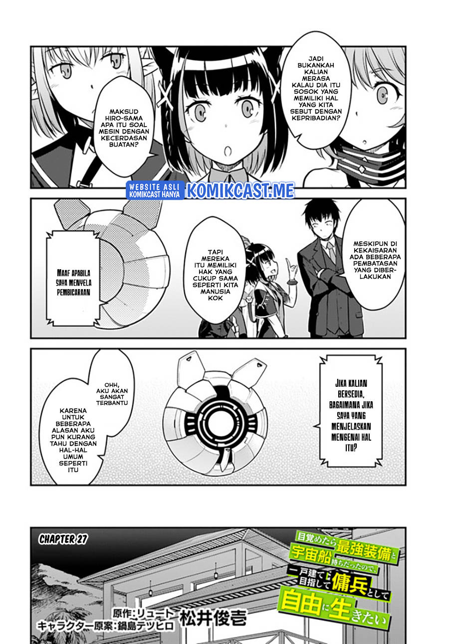 Mezametara Saikyou Soubi to Uchuusen Mochi datta no de, Ikkodate Mezashite Youhei to shite Jiyuu ni Ikitai Chapter 27.1 Bahasa Indonesia