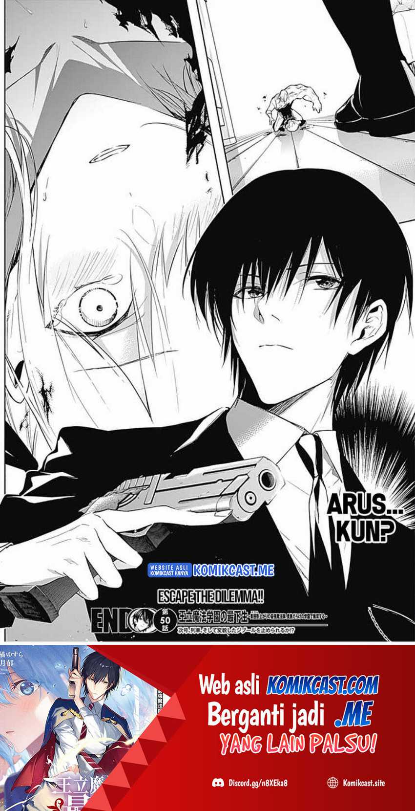 Ouritsu Mahou Gakuen no Saikasei: Slum Agari no Saikyou Mahoushi, Kizoku darake no Gakuen de Musou suru Chapter 50 Bahasa Indonesia