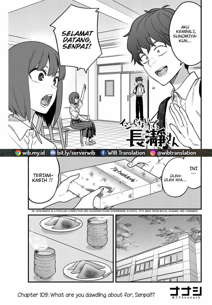 Ijiranaide, Nagatoro-san Chapter 109 Bahasa Indonesia