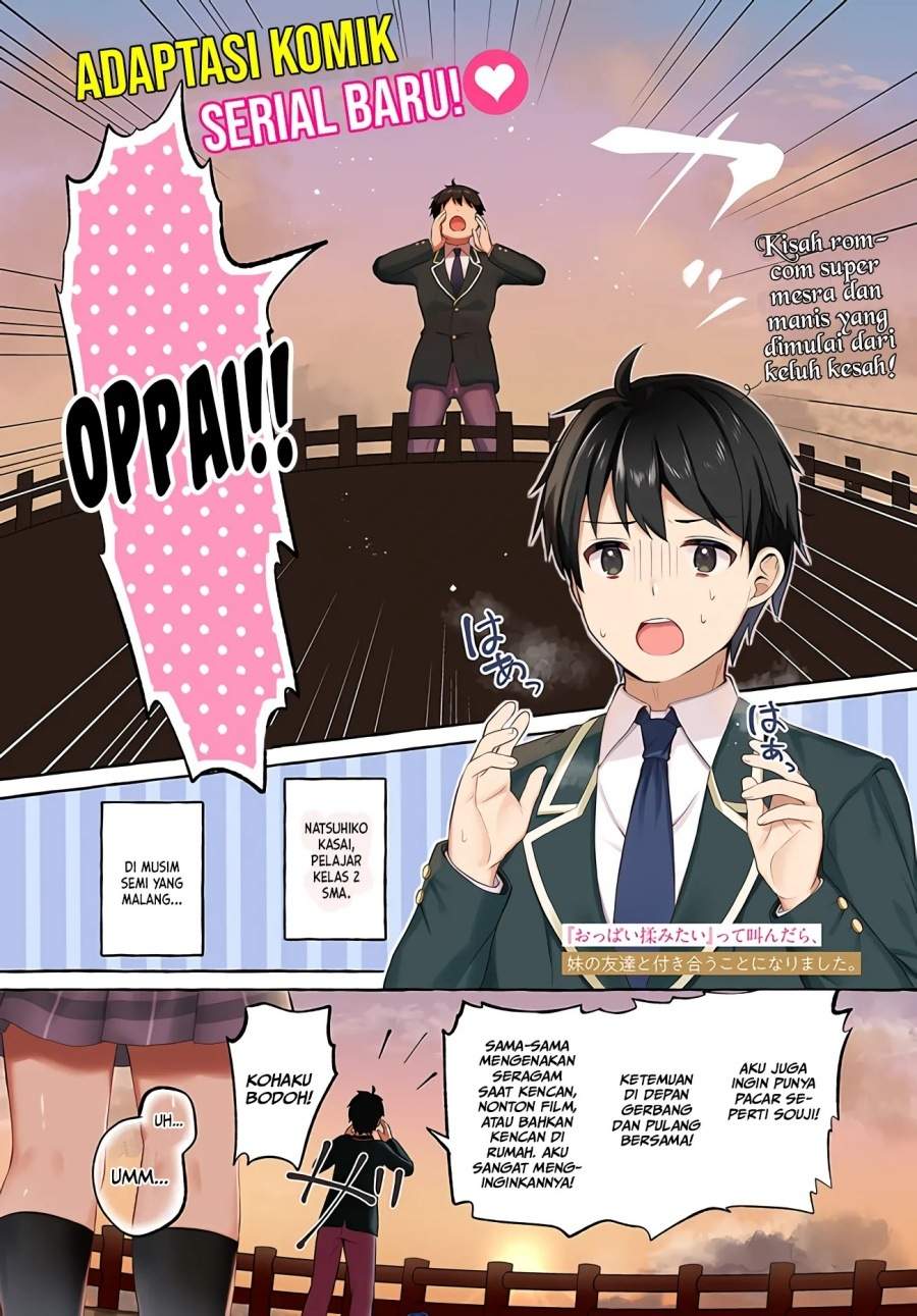 Oppai Momitai-tte Sakendara, Imouto no Tomodachi to Tsukiau Koto ni Narimashita Chapter 01 Bahasa Indonesia