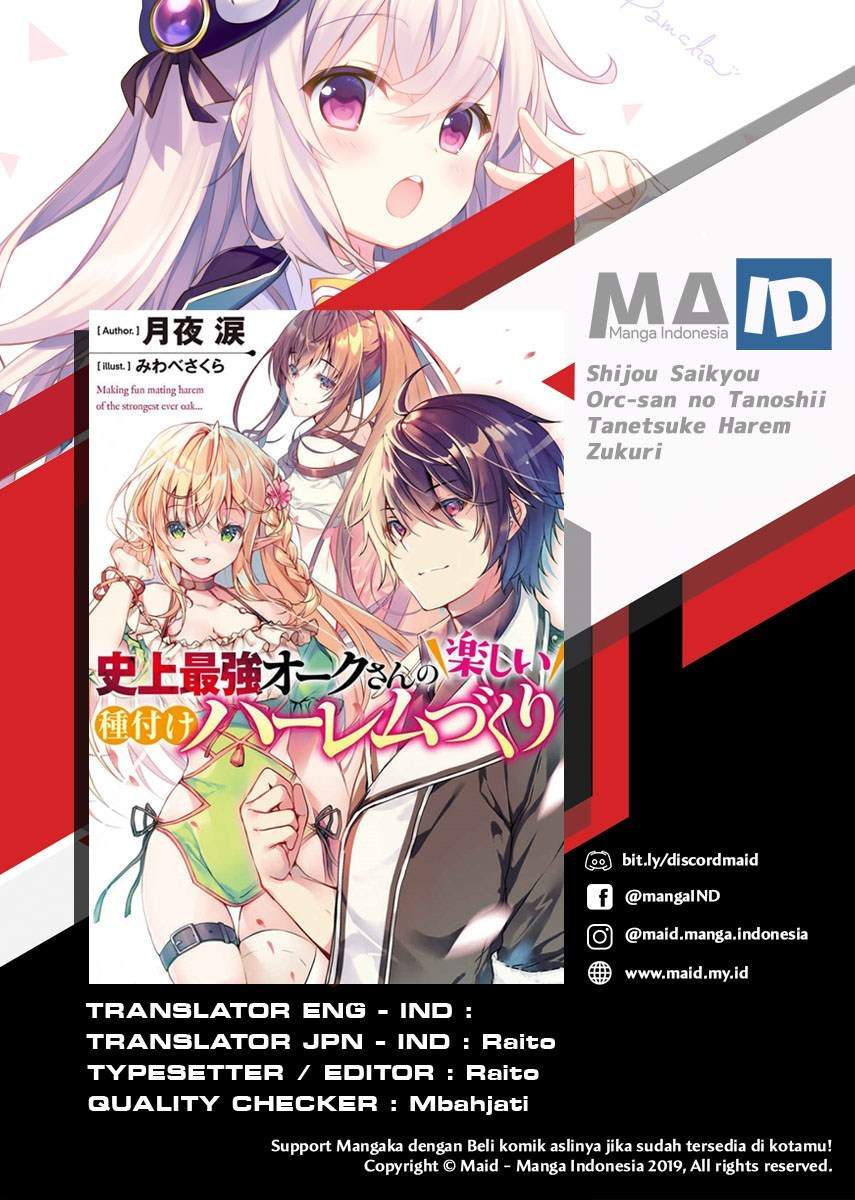 Shijou Saikyou Orc-san no Tanoshii Tanetsuke Harem Zukuri Chapter 08.1 Bahasa Indonesia