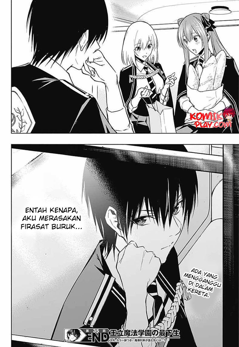 Ouritsu Mahou Gakuen no Saikasei: Slum Agari no Saikyou Mahoushi, Kizoku darake no Gakuen de Musou suru Chapter 35 Bahasa Indonesia