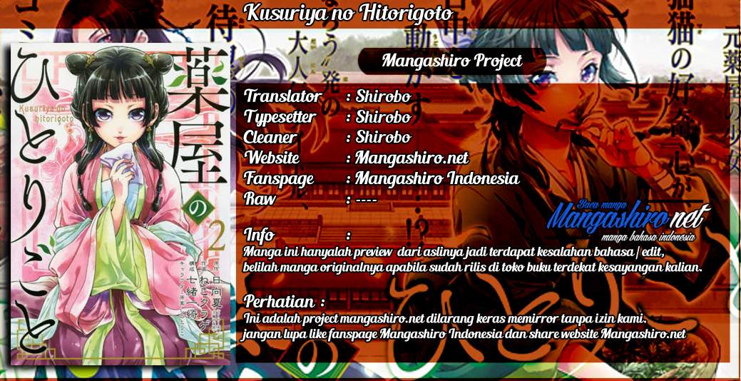 Kusuriya no Hitorigoto Chapter 10 Bahasa Indonesia