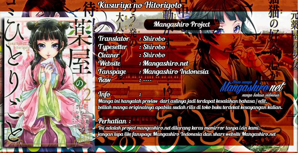 Kusuriya no Hitorigoto Chapter 02 Bahasa Indonesia