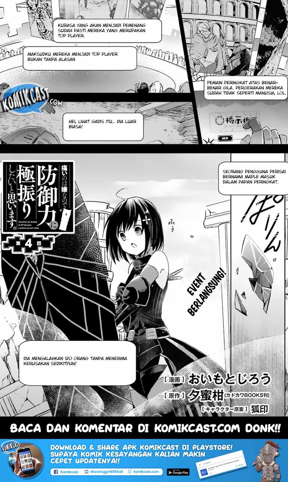 Itai no wa Iya nanode Bougyo-Ryoku ni Kyokufuri Shitai to Omoimasu Chapter 04 Bahasa Indonesia