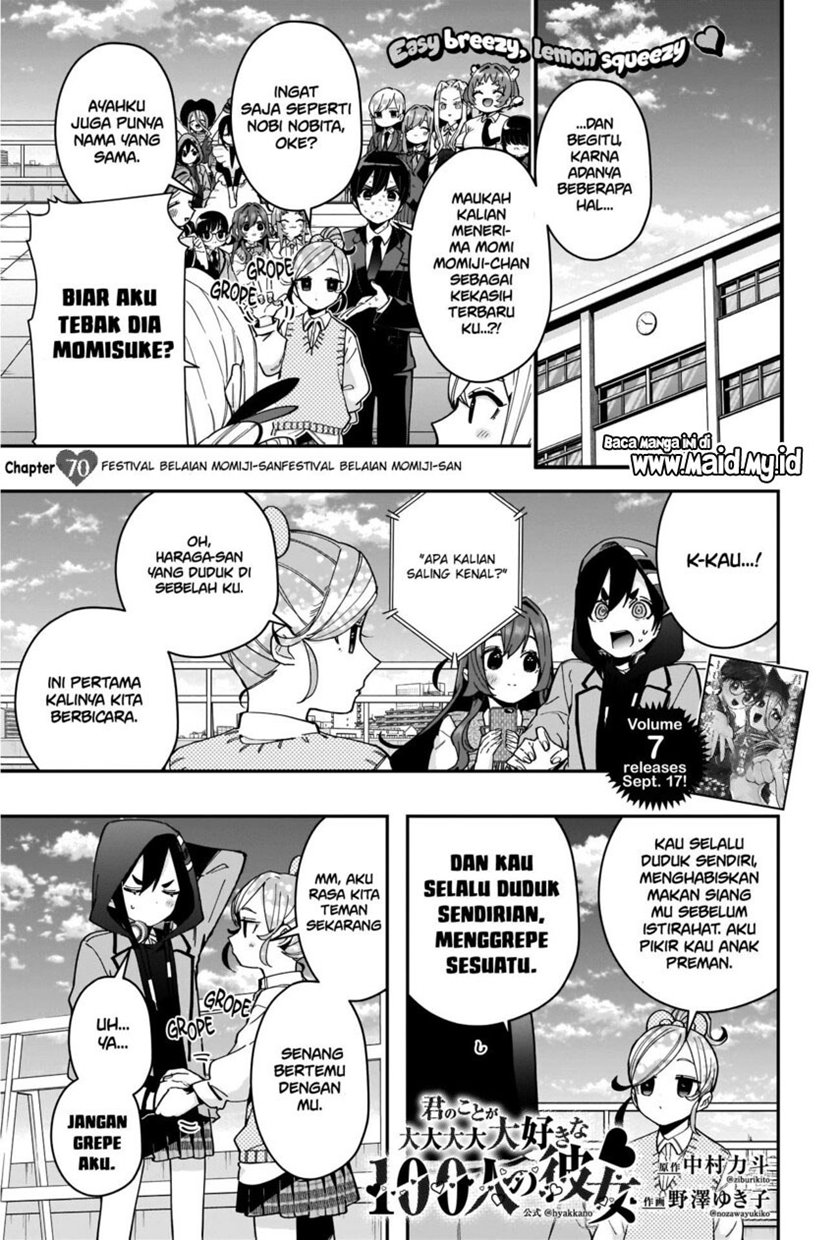 Kimi no Koto ga Dai Dai Dai Dai Daisuki na 100-nin no Kanojo Chapter 70 Bahasa Indonesia