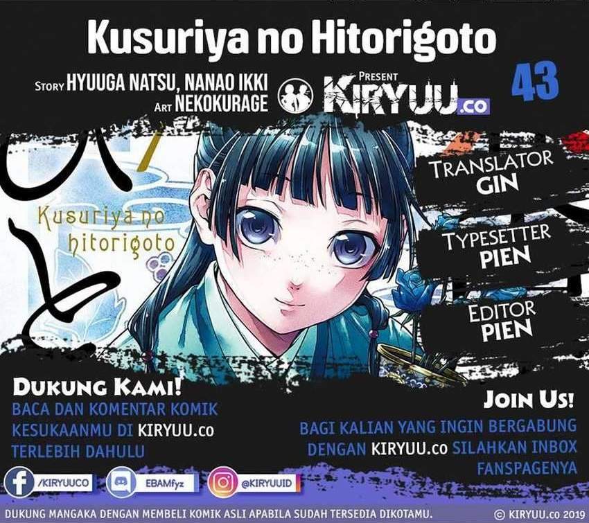 Kusuriya no Hitorigoto Chapter 43 Bahasa Indonesia