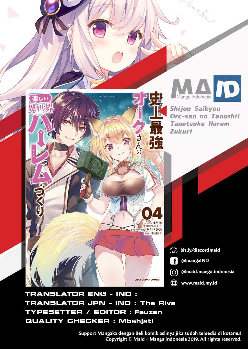 Shijou Saikyou Orc-san no Tanoshii Tanetsuke Harem Zukuri Chapter 39.1 Bahasa Indonesia