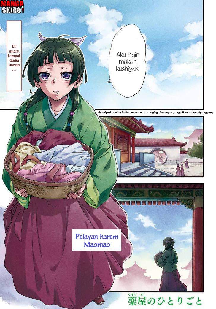 Kusuriya no Hitorigoto Chapter 01 Bahasa Indonesia