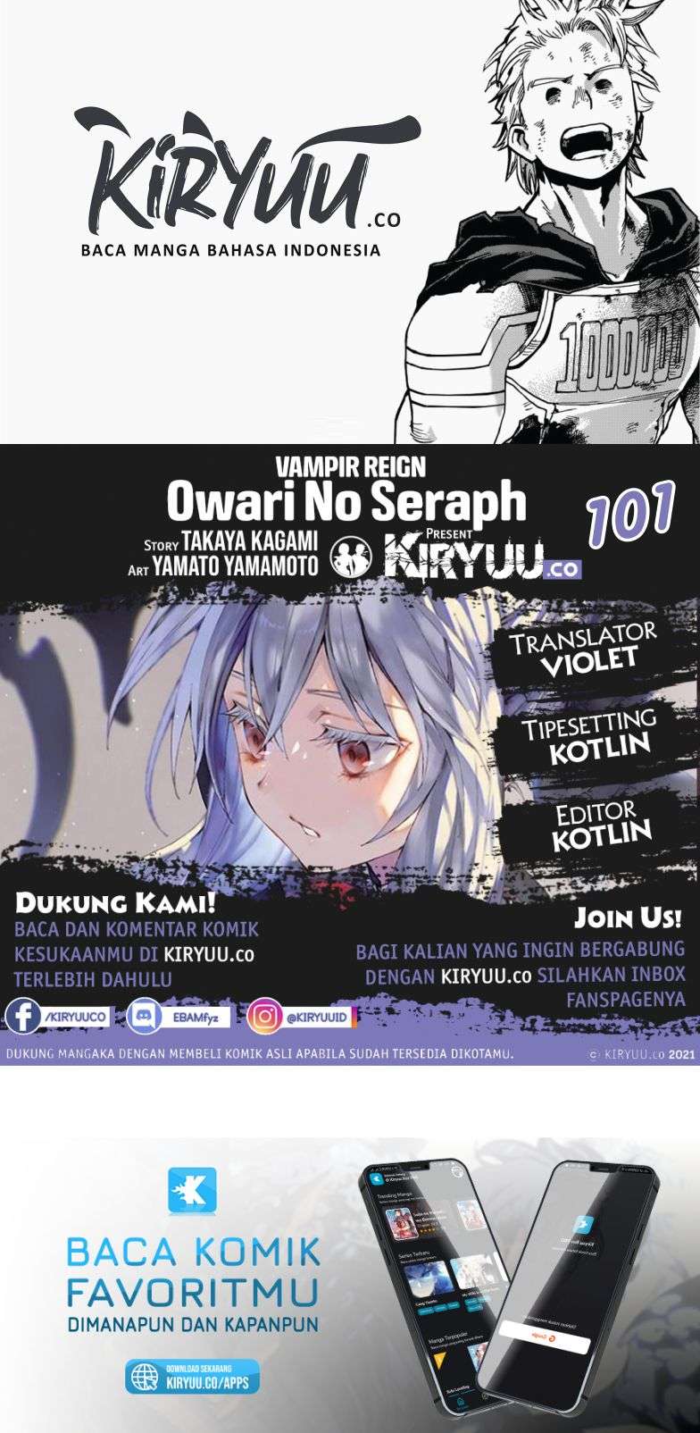 Owari no Seraph Chapter 101 Bahasa Indonesia