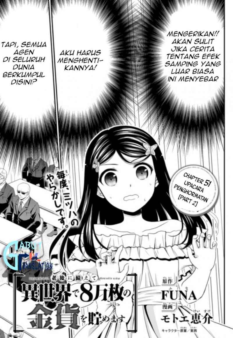 Rougo ni sonaete i sekai de 8 man-mai no kinka o tamemasu Chapter 51 Bahasa Indonesia