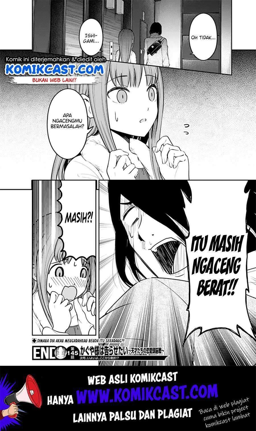 Kaguya-sama wa Kokurasetai – Tensai-tachi no Renai Zunousen Chapter 155 Bahasa Indonesia