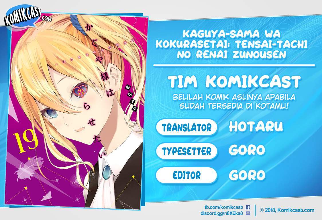 Kaguya-sama wa Kokurasetai – Tensai-tachi no Renai Zunousen Chapter 80.1 Bahasa Indonesia