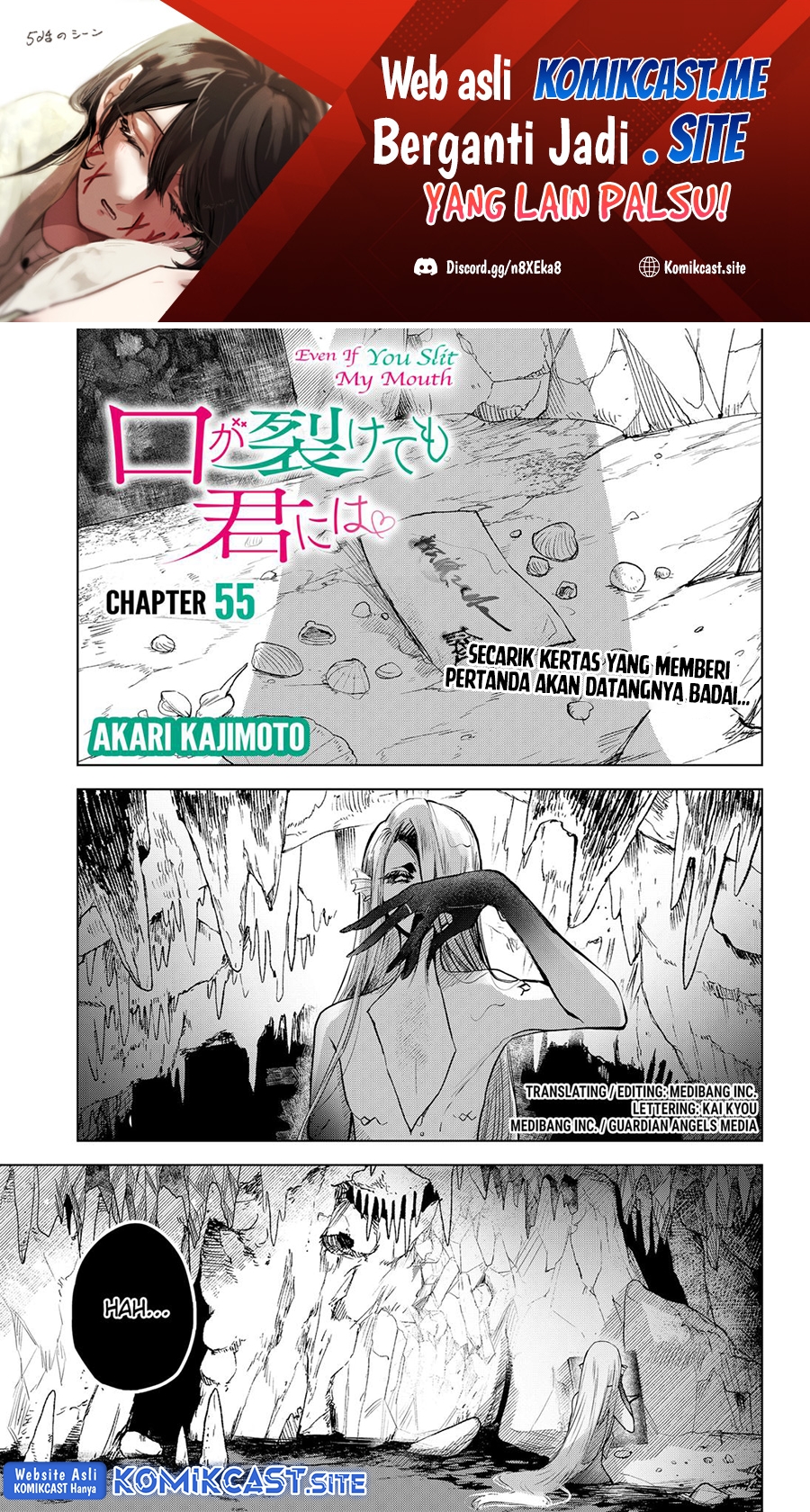 Kuchi ga Saketemo Kimi ni wa Chapter 55 Bahasa Indonesia