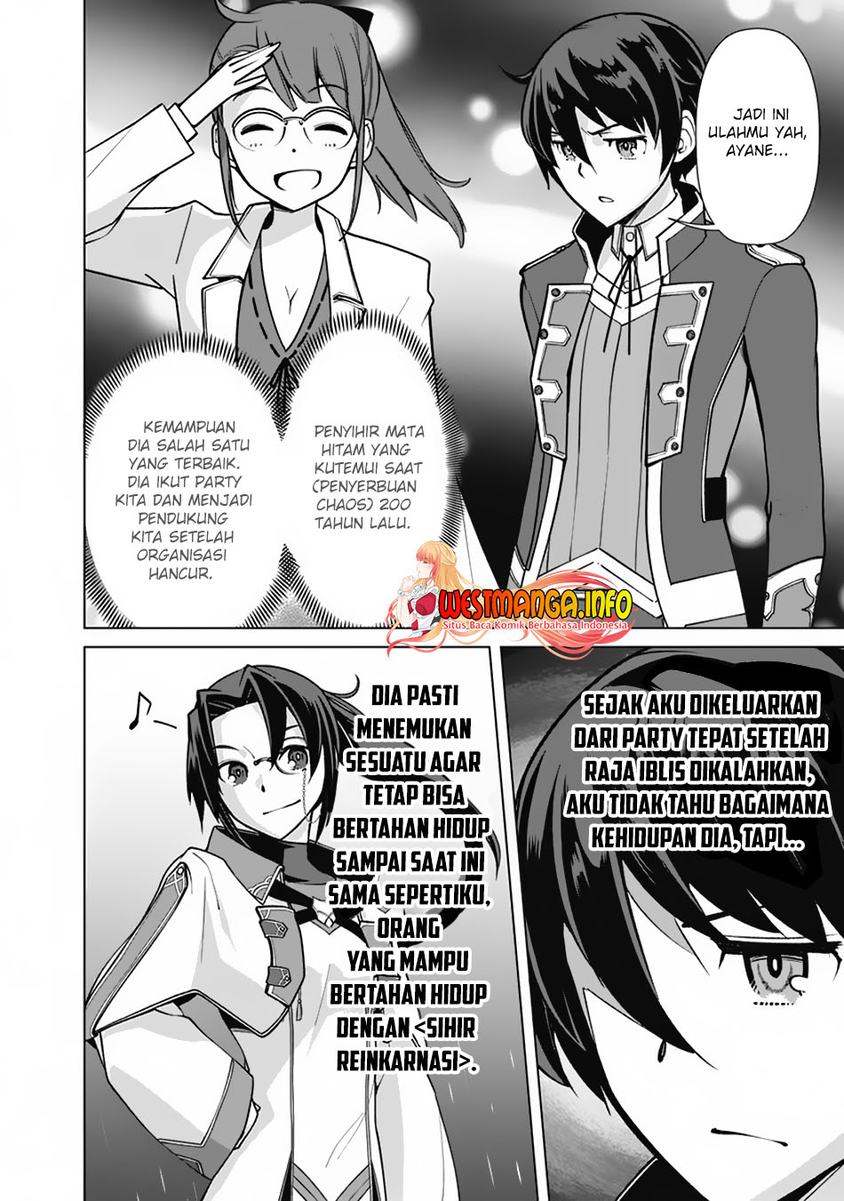 Rettou Me no Tensei Majutsushi Shiitage Rareta Moto Yuusha wa Mirai no Sekai o Yoyuu de Ikinuku Chapter 64 Bahasa Indonesia