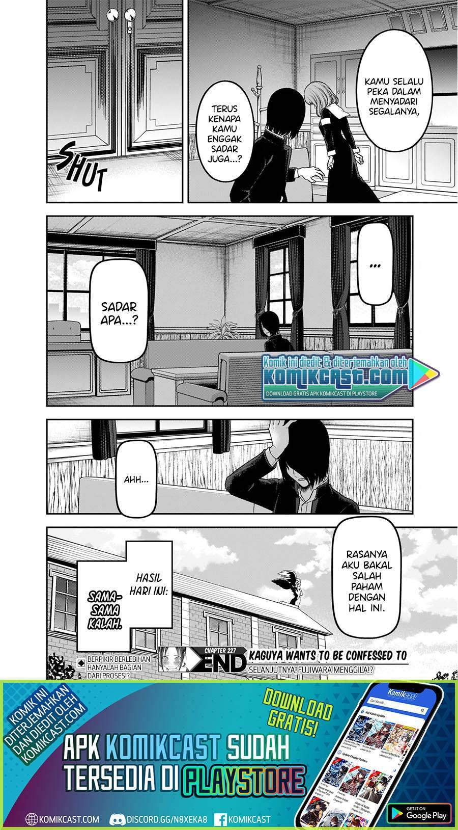 Kaguya-sama wa Kokurasetai – Tensai-tachi no Renai Zunousen Chapter 227 Bahasa Indonesia