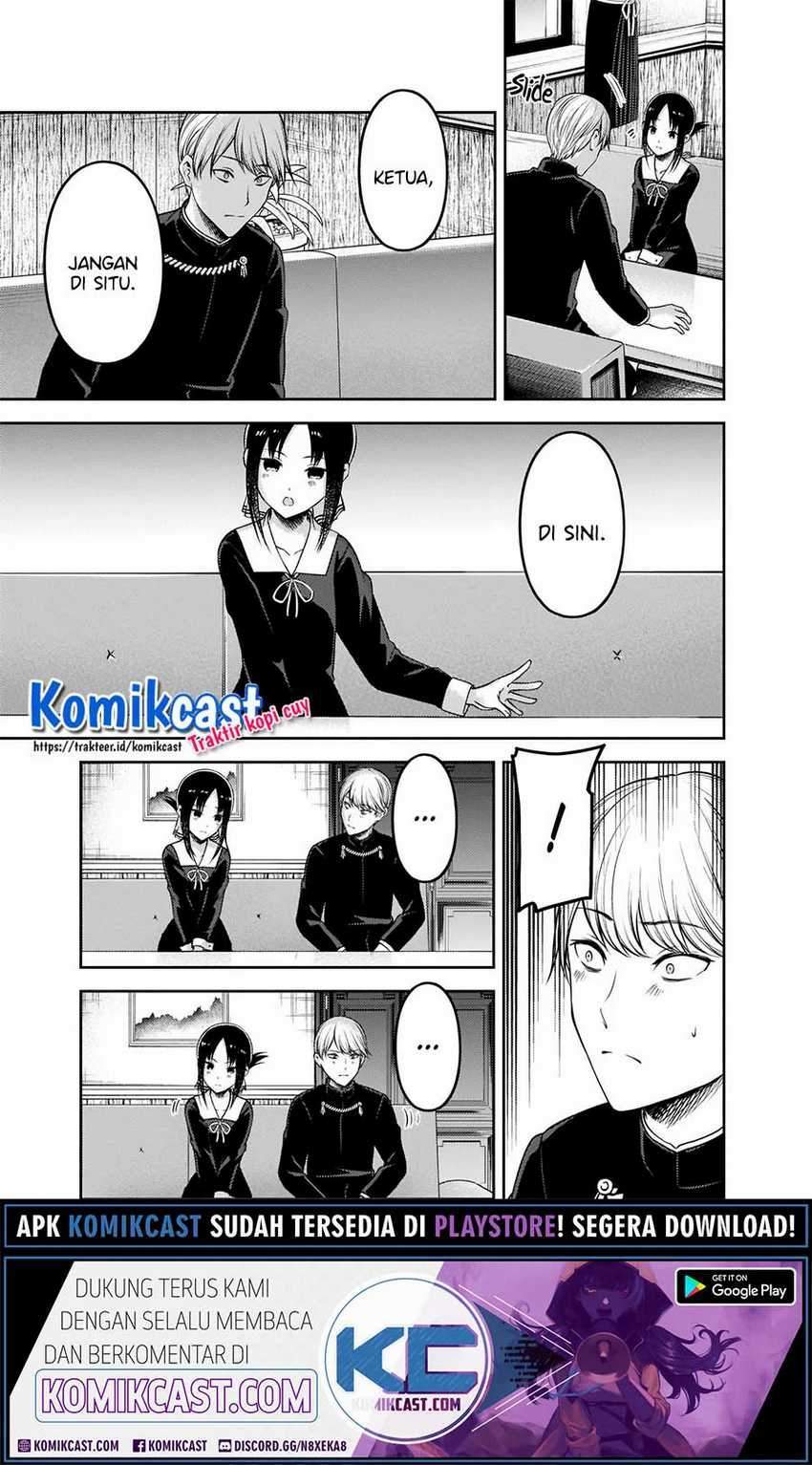 Kaguya-sama wa Kokurasetai – Tensai-tachi no Renai Zunousen Chapter 218 Bahasa Indonesia