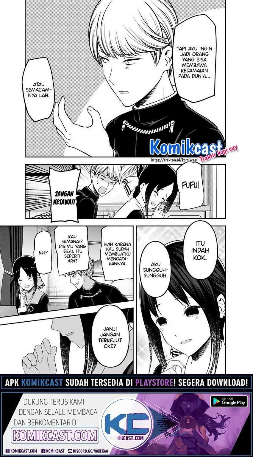 Kaguya-sama wa Kokurasetai – Tensai-tachi no Renai Zunousen Chapter 218 Bahasa Indonesia