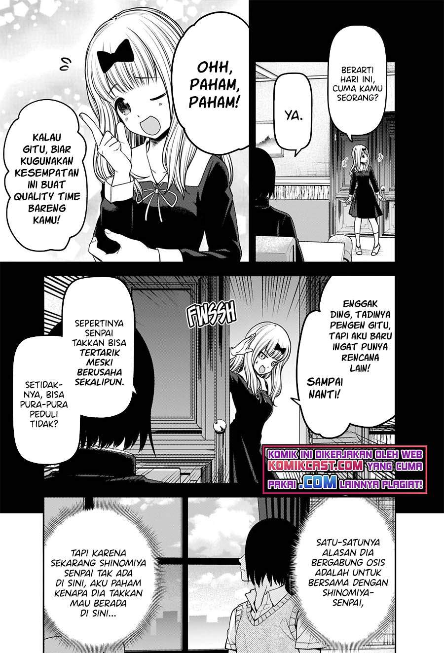 Kaguya-sama wa Kokurasetai – Tensai-tachi no Renai Zunousen Chapter 244 Bahasa Indonesia