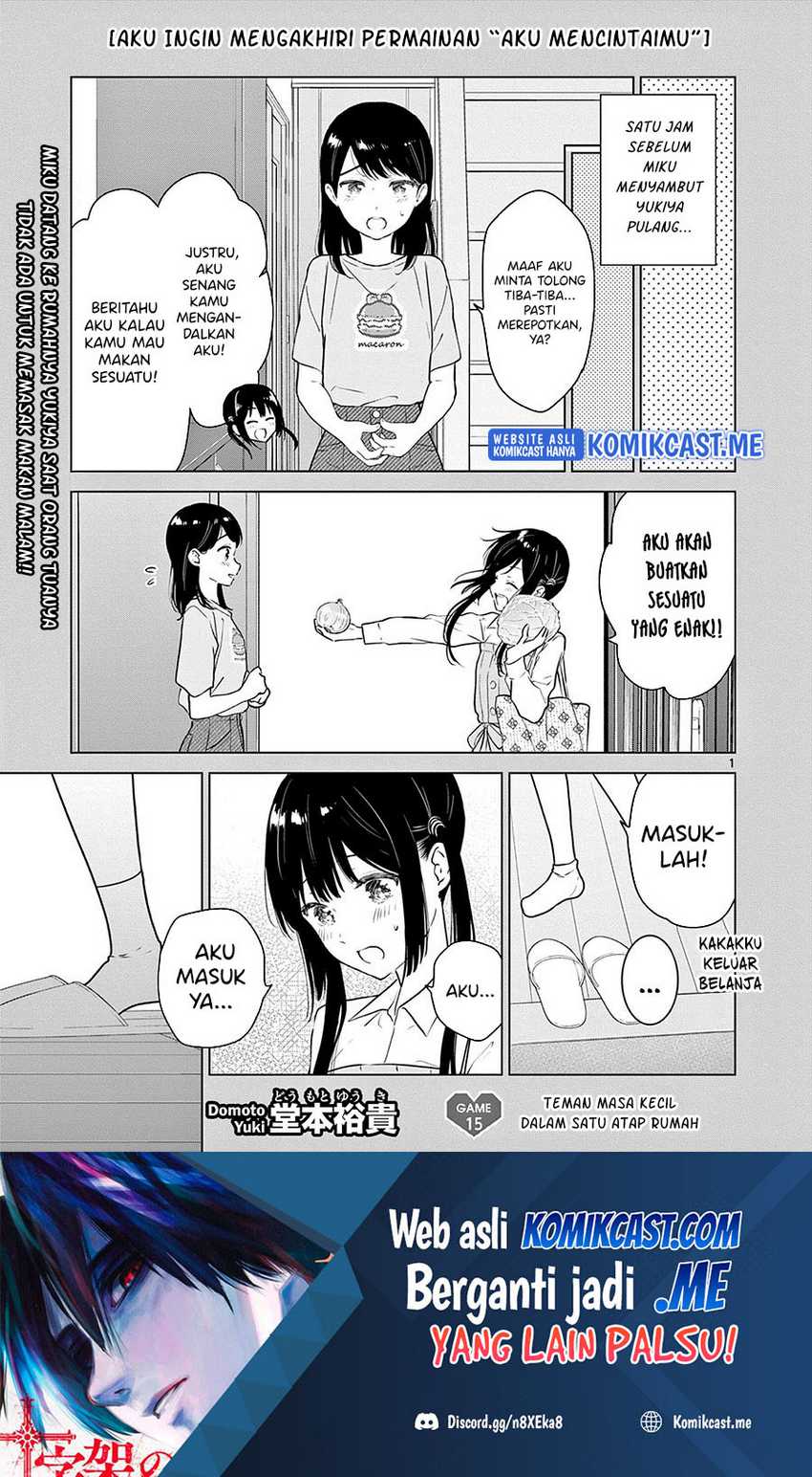 Aishiteru Game wo Owarasetai Chapter 15 Bahasa Indonesia